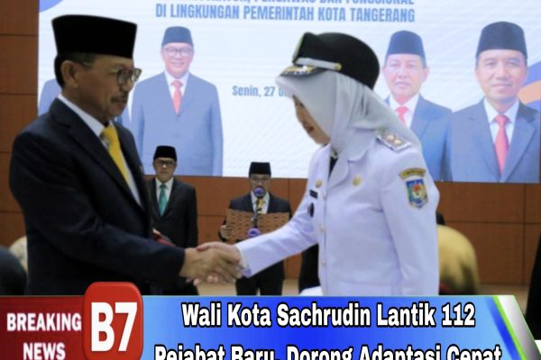 Wali Kota Sachrudin Lantik 112 Pejabat Baru, Dorong Adaptasi Cepat